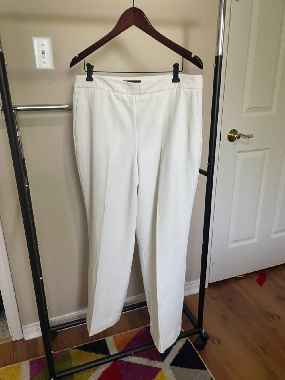 Wide Leg Trousers, White, US 12